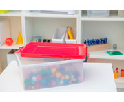 Betzold Aufbewahrungsbox 16 x 39 5 x 27 5 cm weiss transparent Grundfarben 6