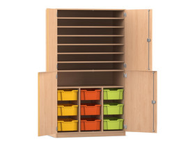 Flexeo® Bastelschrank PRO, 3 Reihen, 9 Boxen Gr. M, 8 Fächer