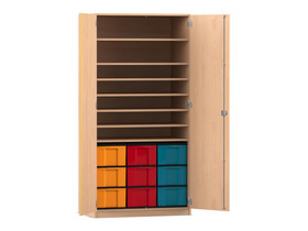 Flexeo® Bastelschrank „Lukas“, 9 grosse Boxen, 7 Fächer
