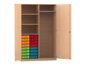 Flexeo® Garderobenschrank mit 16 kleinen Boxen