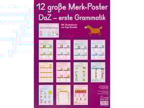 12 grosse Merk-Poster „DaZ – erste Grammatik“