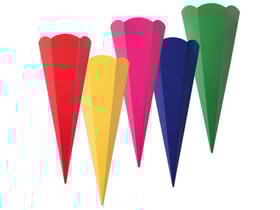 Schultüten-Rohlinge, bunt, 10er-Set, 5 Farben