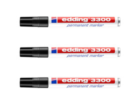 edding 3300 Permanentmarker, Keilspitze, 3er-Set