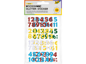 Moosgummi-Glitzer-Sticker „Zahlen“, 200 Stück
