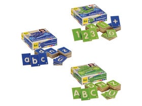 Lernspiele Grossbuchstaben, Kleinbuchstaben und Zahlen, 3er-Set