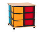 Flexeo® Fahrbares Containersystem mit Ablage 12 grosse Boxen