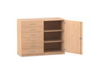 Flexeo® Schrank 6 kleine Schubladen 3 Fächer rechts 1 Tür Breite 126 4 cm