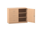 Flexeo® Schrank 3 grossen Schubladen 3 Fächer rechts 1 Tür Breite 126 4 cm