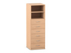 Flexeo® Schrank 6 kleine Schubladen 2 Fächer Breite 48 1 cm