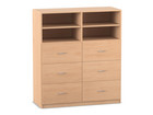 Flexeo® Schrank 6 Hängeregister 4 Fächer Mittelwand Breite 126 4 cm