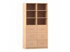 Flexeo® Schrank 6 grosse Schubladen 6 Fächer Mittelwand Breite 94 4 cm