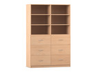 Flexeo® Schrank 6 grosse Schubladen 6 Fächer Mittelwand Breite 126 4 cm