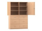 Flexeo® Schrank 6 grosse Schubladen 6 Fächer 2 Türen Breite 126 4 cm