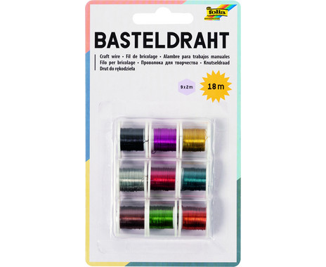 folia Set bunter Basteldraht 9 tlg