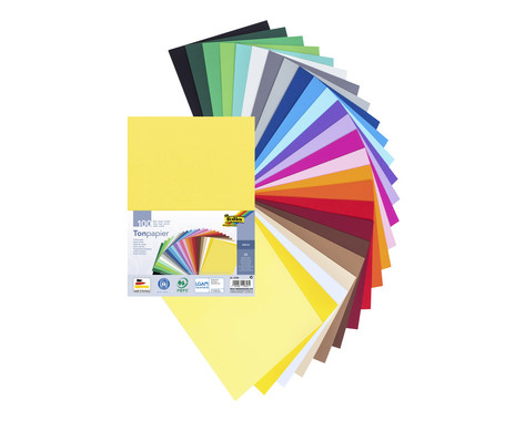 folia Tonpapier 130 g/m² DIN A4 100 Blatt 25 Farben