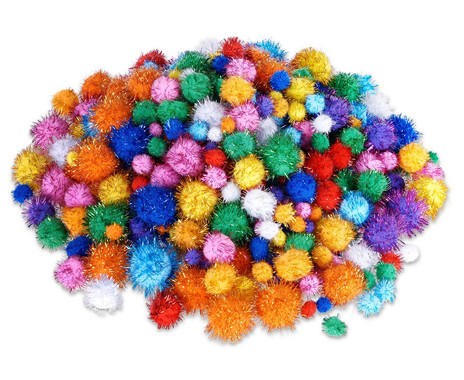 Glitzer Pompons 400 Stück