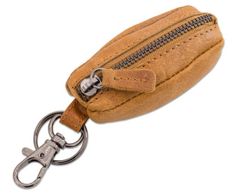 Schlüsselanhänger mit Münztasche Echtleder