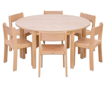 Betzold Möbel Set Rondo Sitzhöhe 42 cm Tischhöhe 70 cm Ahorn