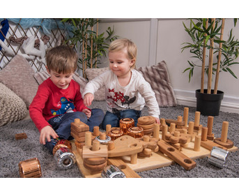 Stapel und Baublock aus Holz