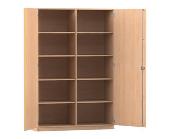 Flexeo® Schrank 10 Fächer Mittelwand 2 Türen Breite 126 4 cm