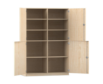 Flexeo® Schrank 10 Fächer Mittelwand 4 Halbtüren Breite 126 4 cm
