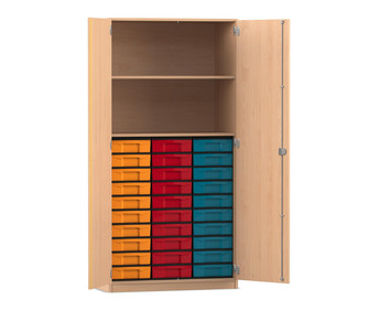 Flexeo® Schrank 30 kleine Boxen 2 Fächer 2 Türen