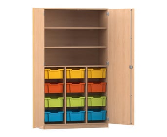 Flexeo® Schrank PRO 3 Reihen 12 Boxen Gr M 3 Fächer 2 Türen