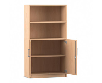 Flexeo® Kombi Schrank unten Drehtüren oben 2 Fächer = 4 Ordnerhöhen