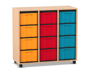 Flexeo® Regal 3 Reihen 12 grosse Boxen
