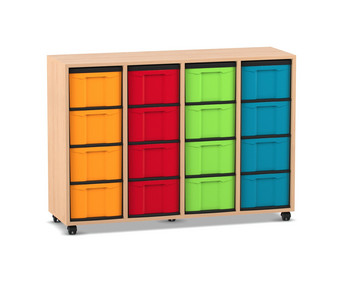 Flexeo® Regal 4 Reihen 16 grosse Boxen