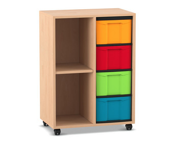 Flexeo® Regal 2 Reihen 4 grosse Boxen 2 Fächer links