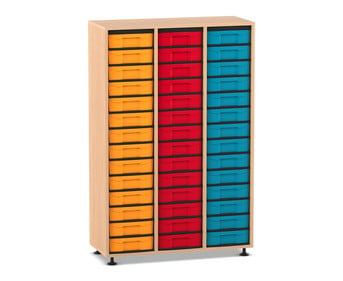 Flexeo® Regal 3 Reihen 42 kleine Boxen