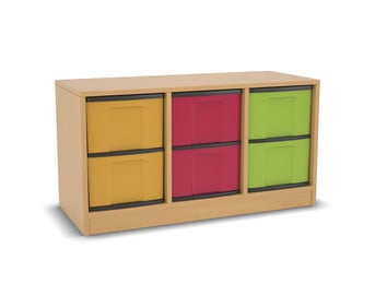 Flexeo® Regal 3 Reihen 6 grosse Boxen Mittelwand