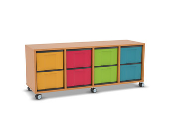 Flexeo® Regal 4 Reihen 8 grosse Boxen Mittelwand