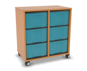 Flexeo® Regal 2 Reihen 6 grosse Boxen Mittelwand