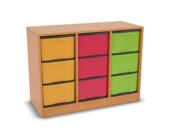 Flexeo® Regal 3 Reihen 9 grosse Boxen Mittelwand
