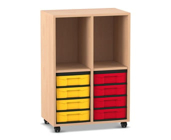 Flexeo® Regal 2 Reihen 8 kleine Boxen 2 Fächer oben