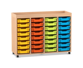 Flexeo® Regal PRO 4 Reihen 32 Boxen Gr S Aufkantung