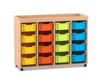 Flexeo® Regal PRO 4 Reihen 16 Boxen Gr M Aufkantung