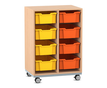 Flexeo® Regal PRO Stahlrahmen 2 Reihen 8 Boxen