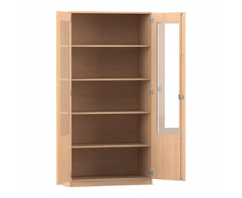 Flexeo® Schrank 5 Fächer 2 verglaste Türen