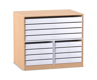 Flexeo® Papier und Bilderschrank 4 grosse 8 kleine Auszüge