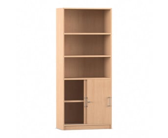 Flexeo® Kombi Schrank Schiebetüren oben 3 Fächer = 5 Ordnerhöhen