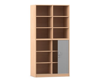 Flexeo® Rollladenschrank 12 Fächer Mittelwand Tür unten Breite 94 4 cm