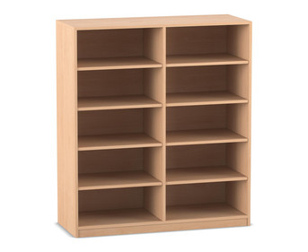 Flexeo® Regal 2 Reihen 10 Fächer mittelhoch Breite 126 4 cm