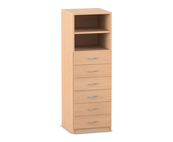 Flexeo® Schrank 6 kleine Schubladen 2 Fächer Breite 48 1 cm