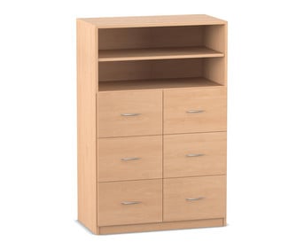 Flexeo® Schrank 6 grosse Schubladen 2 Fächer