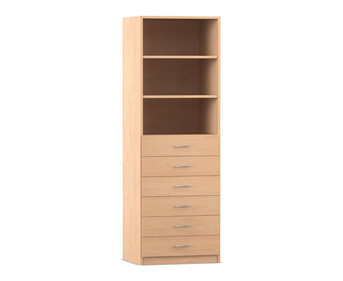 Flexeo® Schrank 6 kleine Schubladen 3 Fächer Breite 64 1 cm