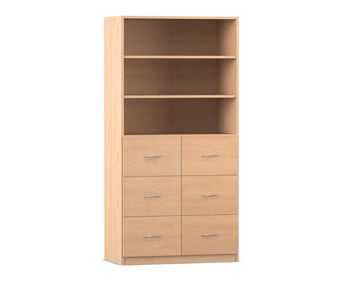 Flexeo® Schrank 6 grosse Schubladen 3 Fächer