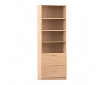 Flexeo® Schrank 2 grosse Schubladen oben 4 Fächer = 6 Ordnerhöhen